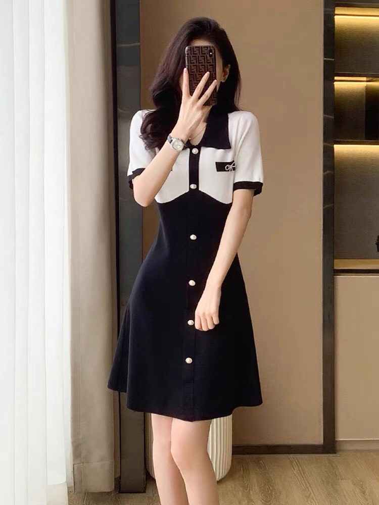ĐẦM LEN TRẮNG ĐEN TÚI PK D101